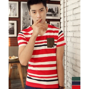 Stylish Casual Strip Color Short Sleeve Shirt For Men